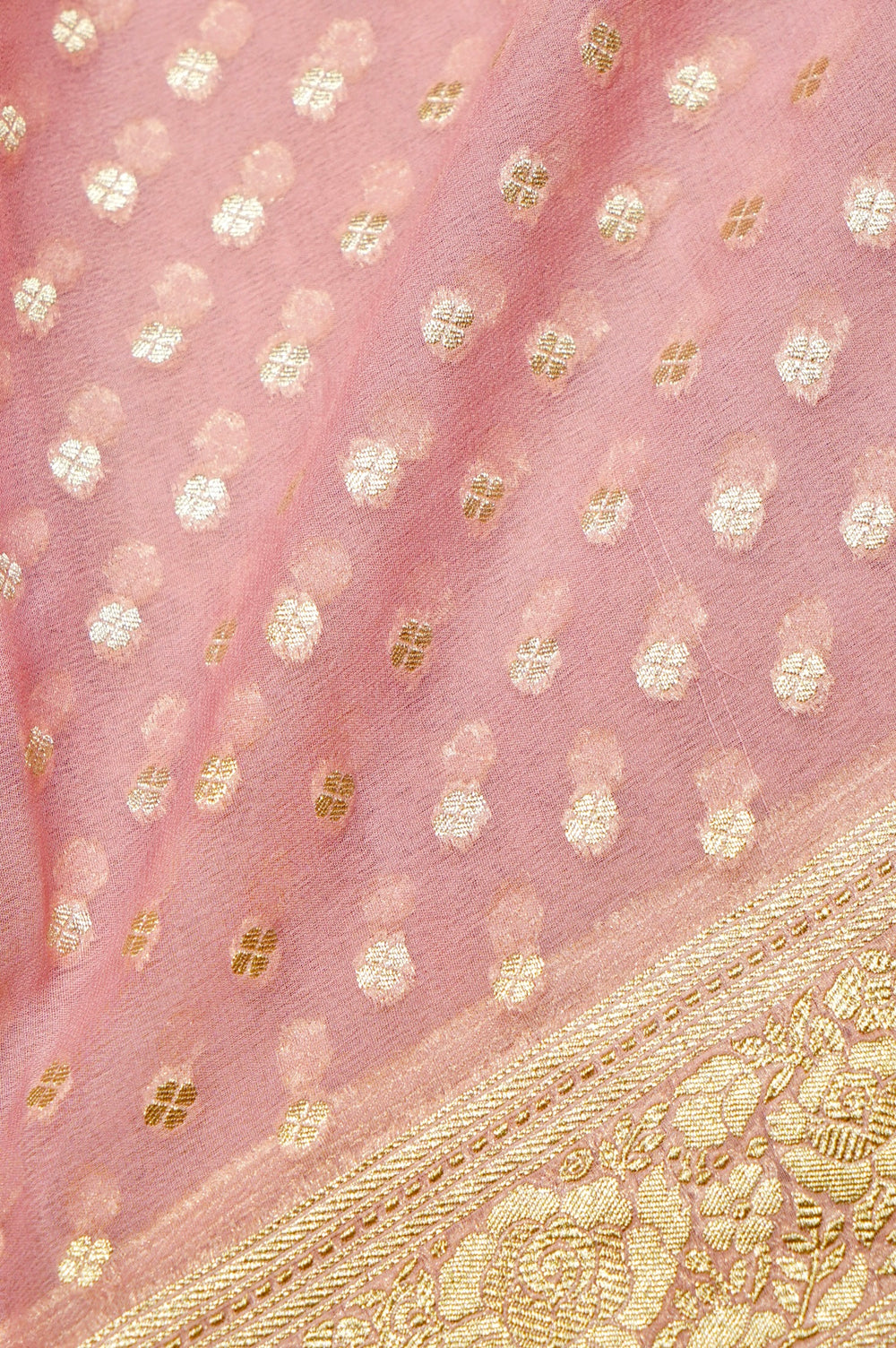 Handwoven Onion Pink Banarasi Khaddi Georgette Suit