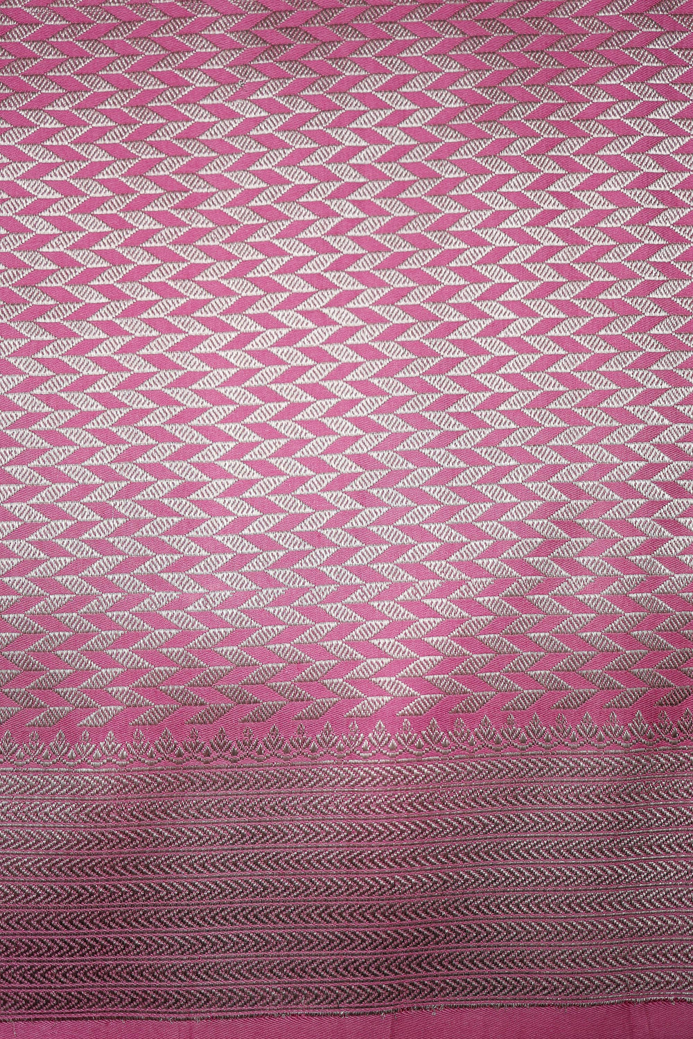 Handwoven Baby Pink Banarasi Mashru Silk Saree