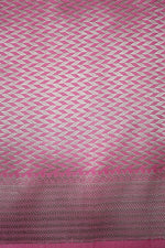 Handwoven Baby Pink Banarasi Mashru Silk Saree