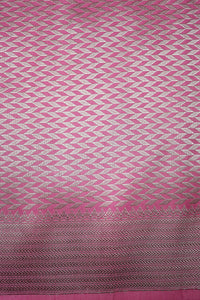 Handwoven Baby Pink Banarasi Mashru Silk Saree