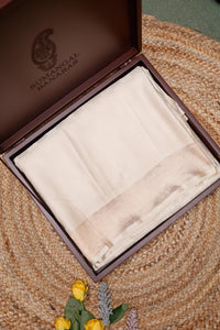 Handwoven Cream Banarasi Katan Silk Saree