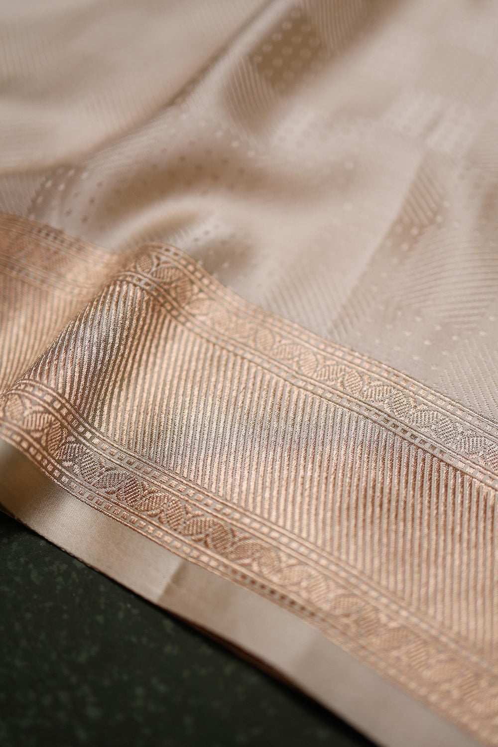 Handwoven Cream Banarasi Katan Silk Saree