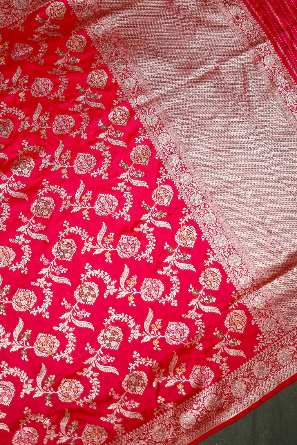 Handwoven Rani Pink Banarasi Katan Silk Saree