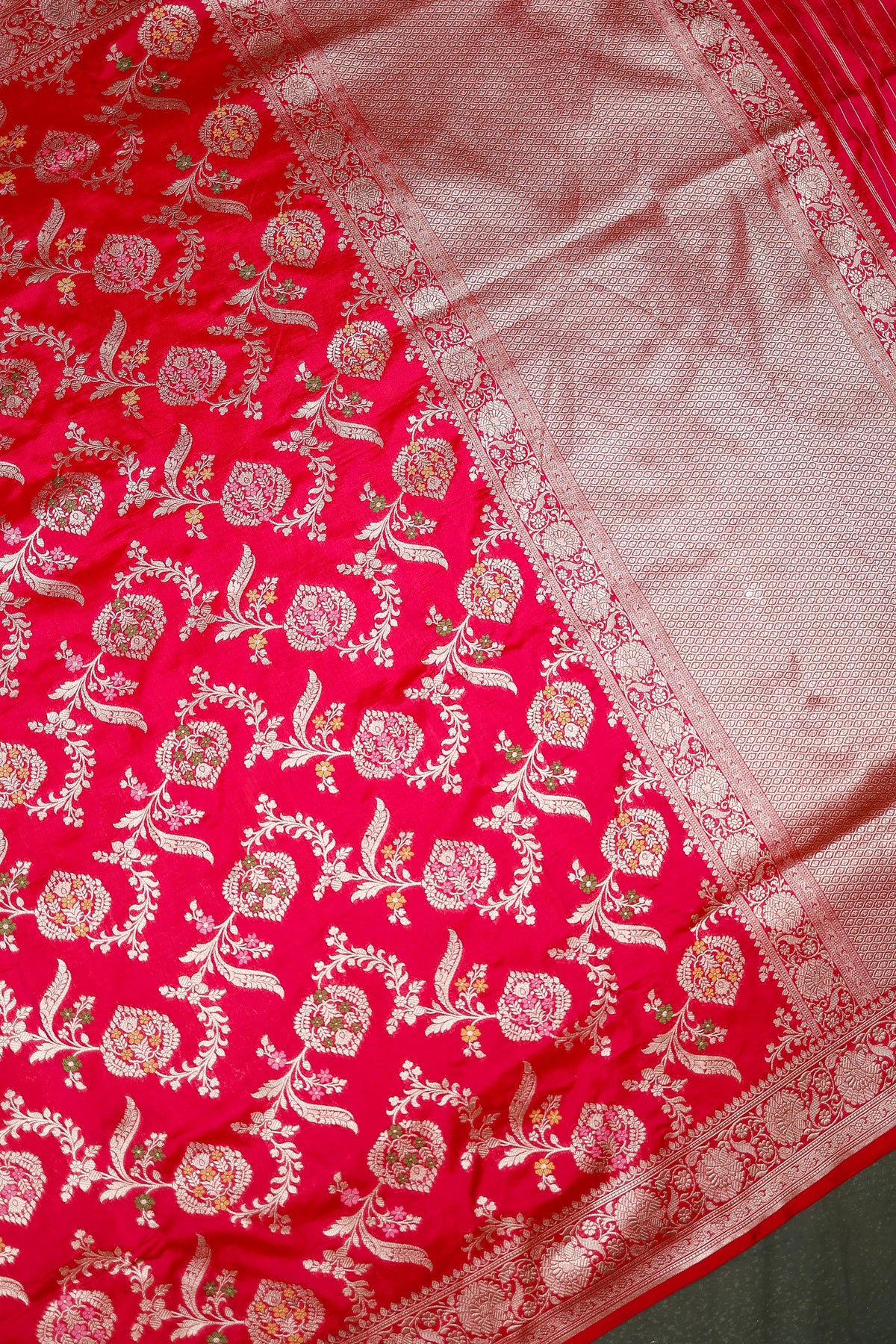 Handwoven Rani Pink Banarasi Katan Silk Saree
