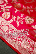 Handwoven Rani Pink Banarasi Katan Silk Saree