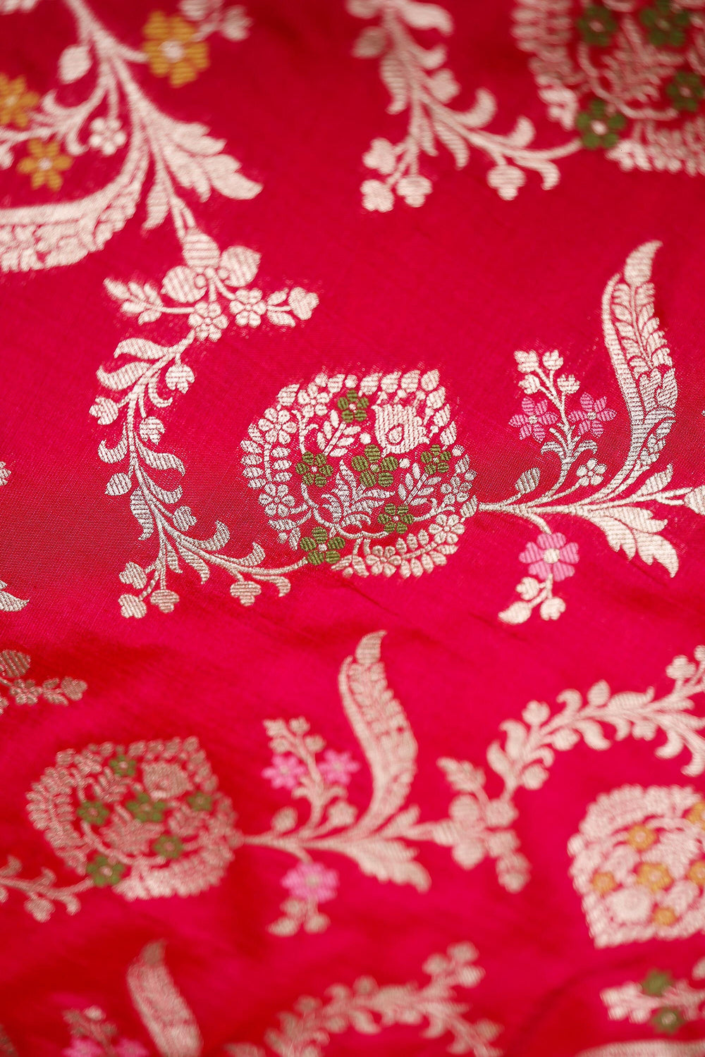 Handwoven Rani Pink Banarasi Katan Silk Saree
