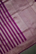 Handwoven Purple Banarasi Moonga Silk Saree