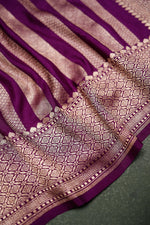 Handwoven Purple Banarasi Moonga Silk Saree