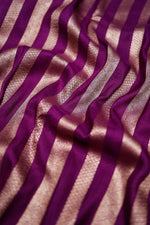 Handwoven Purple Banarasi Moonga Silk Saree