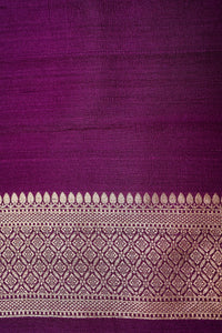 Handwoven Purple Banarasi Moonga Silk Saree