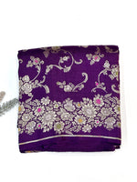 Violet Purple Meenakari Tussar Silk Handwoven Banarasi Saree