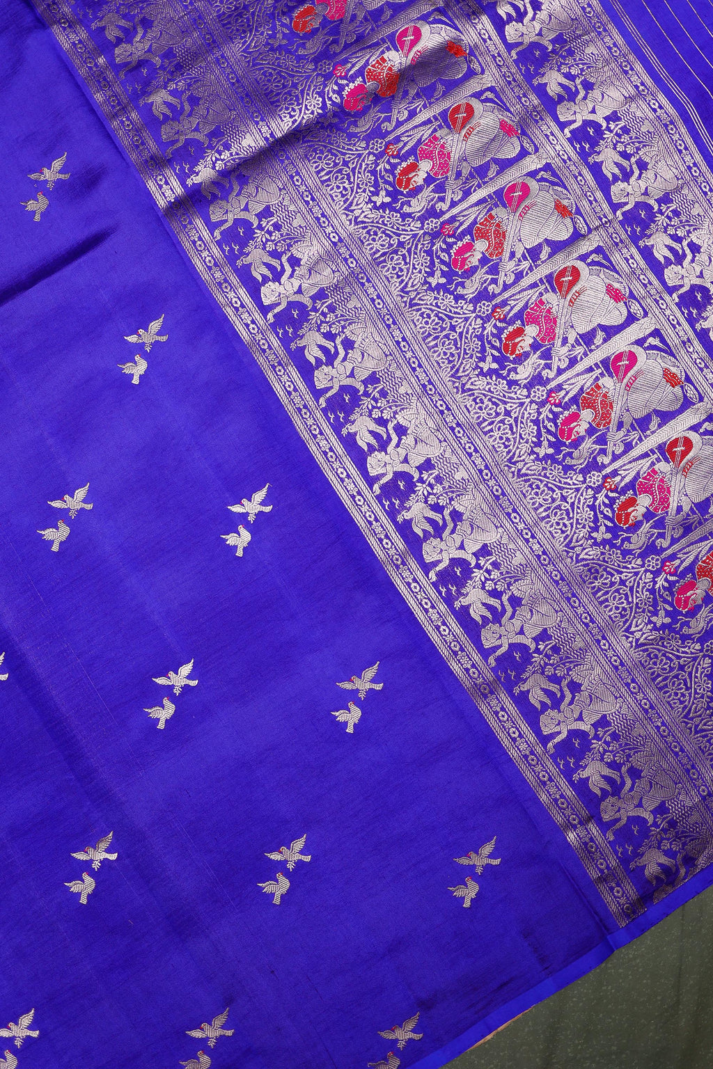 Handwoven Purple Banarasi Katan Soft Silk Saree