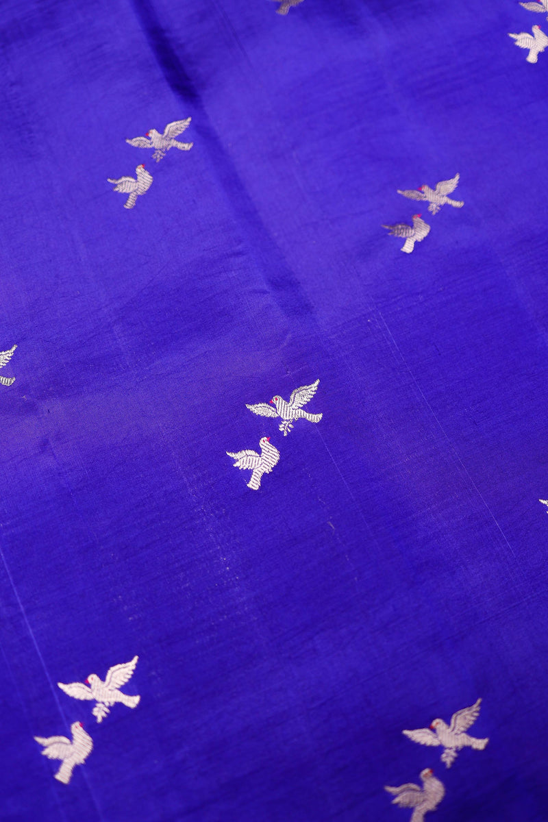 Handwoven Purple Banarasi Katan Soft Silk Saree