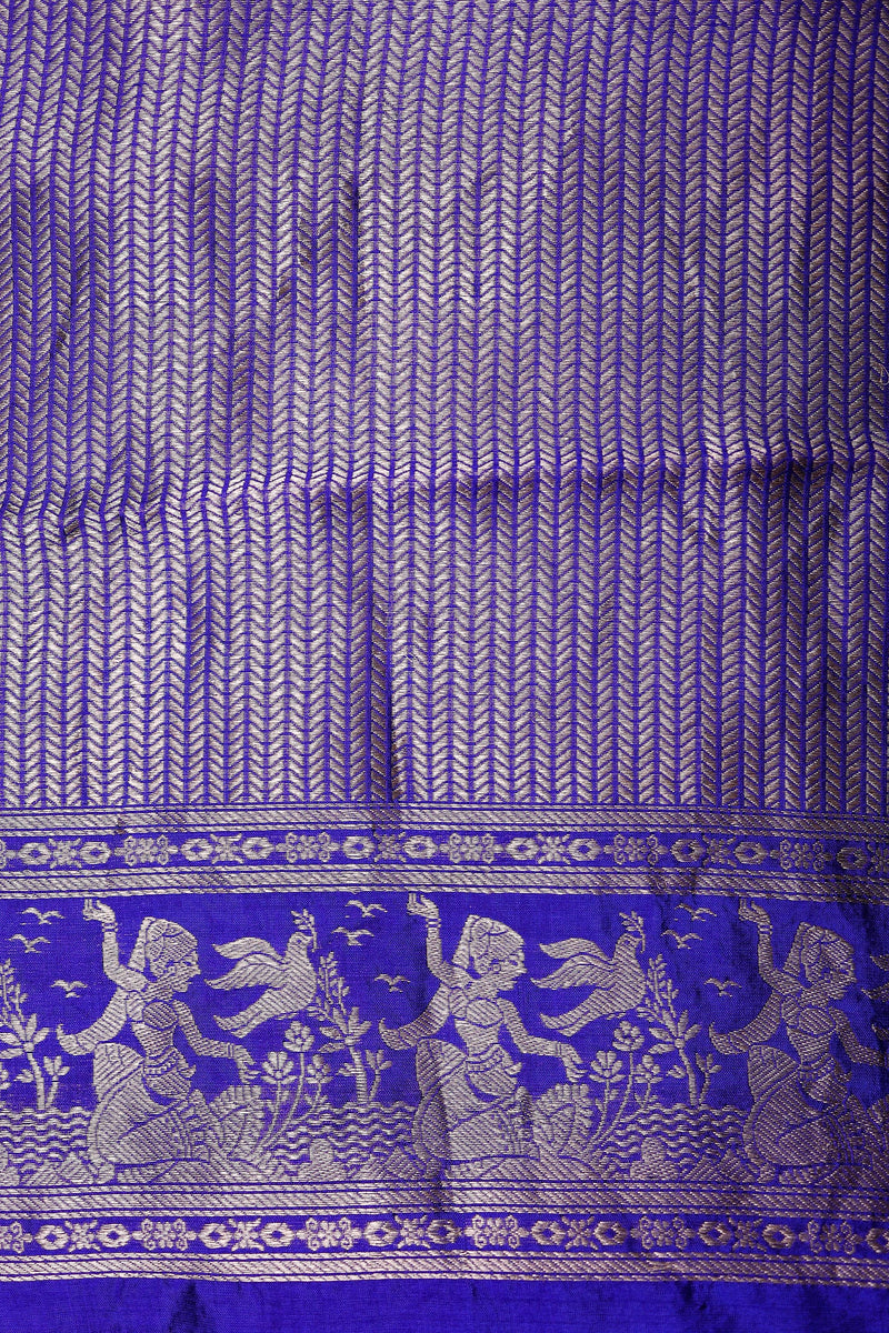 Handwoven Purple Banarasi Katan Soft Silk Saree