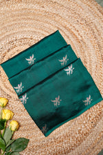 Handwoven Bottle Green Banarasi Katan Soft Silk Saree