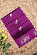 Handwoven Purple Banarasi Katan Soft Silk Saree