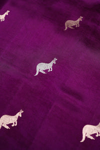 Handwoven Purple Banarasi Katan Soft Silk Saree