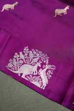 Handwoven Purple Banarasi Katan Soft Silk Saree