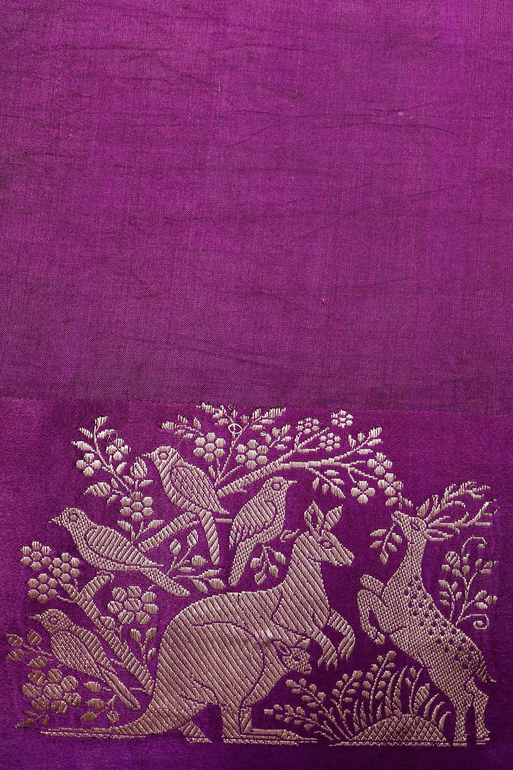 Handwoven Purple Banarasi Katan Soft Silk Saree