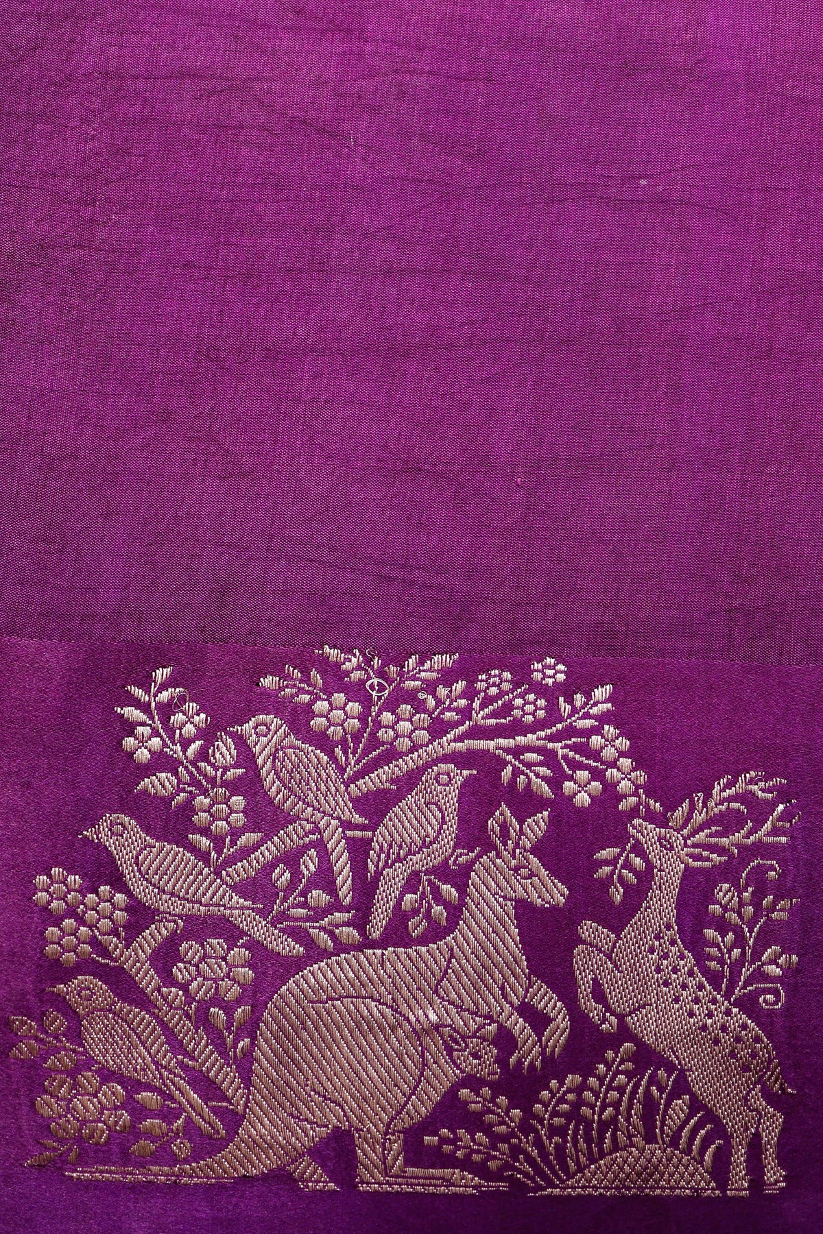 Handwoven Purple Banarasi Katan Soft Silk Saree