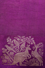 Handwoven Purple Banarasi Katan Soft Silk Saree