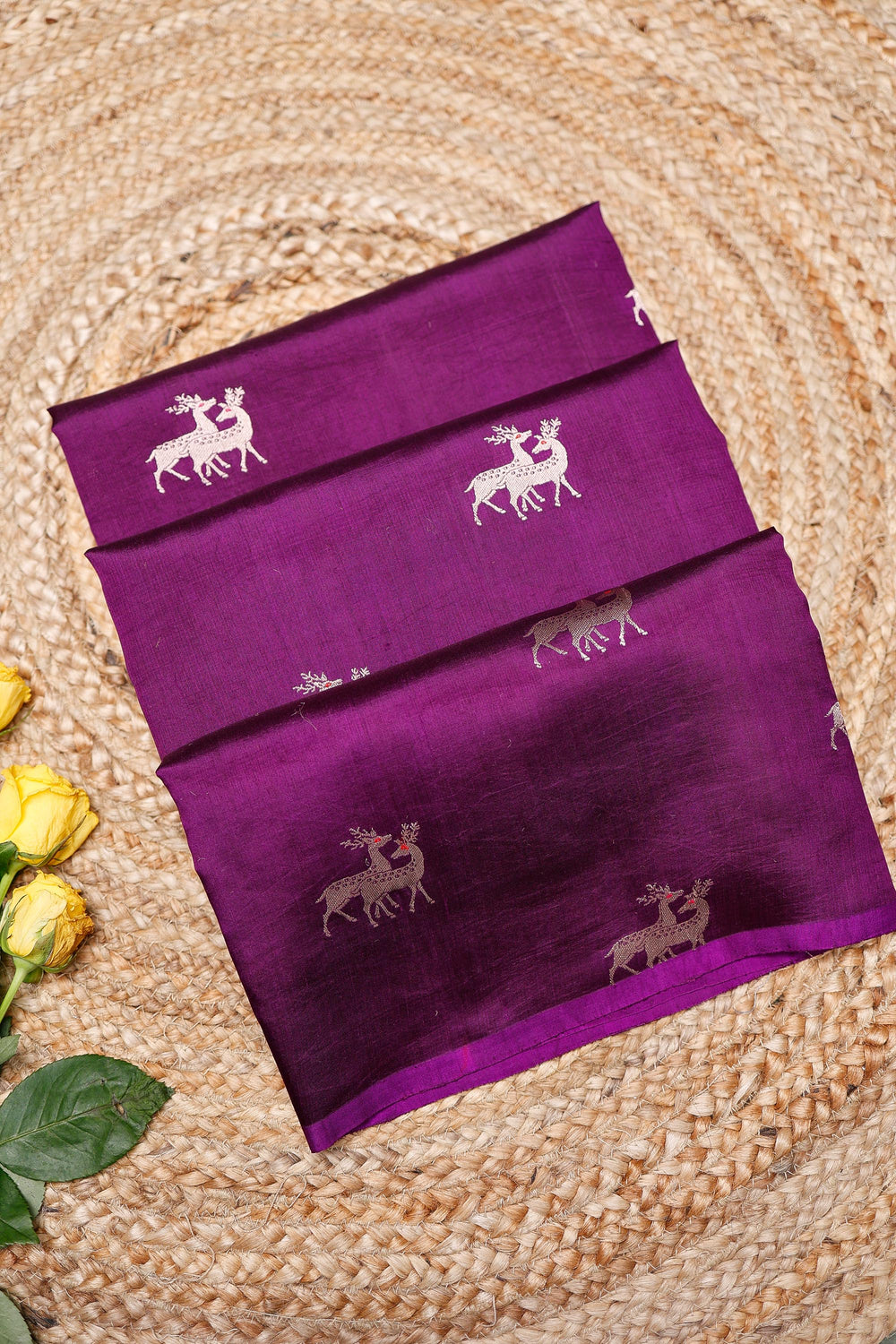 Handwoven Purple Banarasi Katan Soft Silk Saree