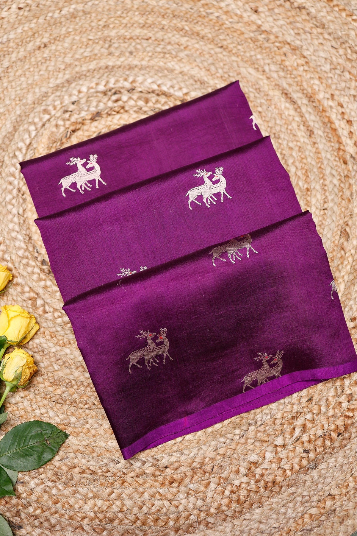 Handwoven Purple Banarasi Katan Soft Silk Saree