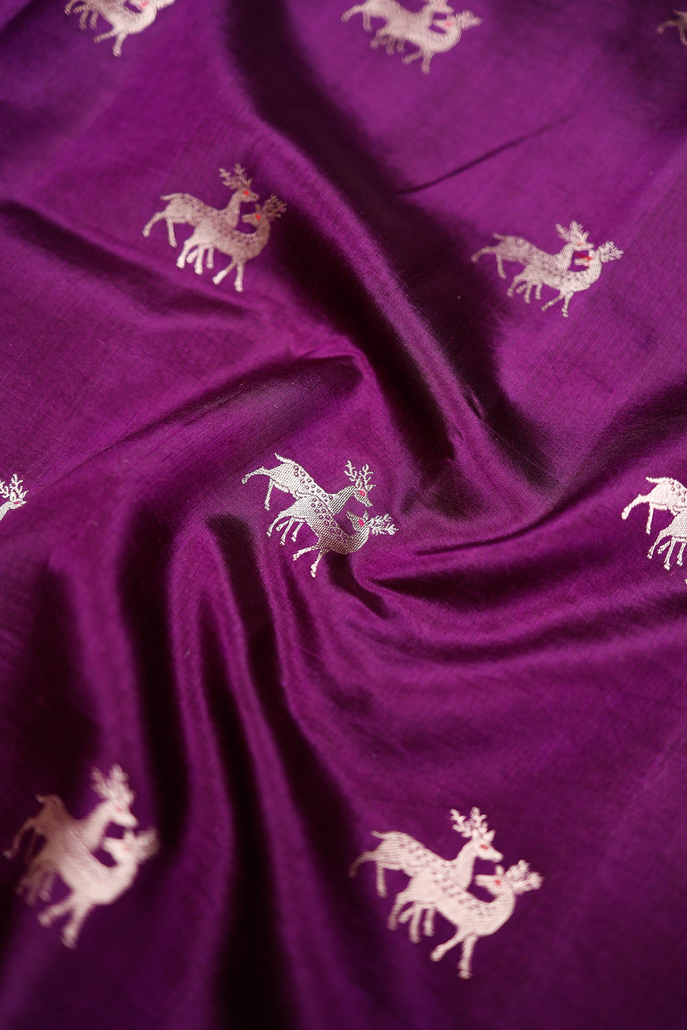 Handwoven Purple Banarasi Katan Soft Silk Saree