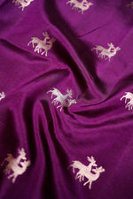Handwoven Purple Banarasi Katan Soft Silk Saree