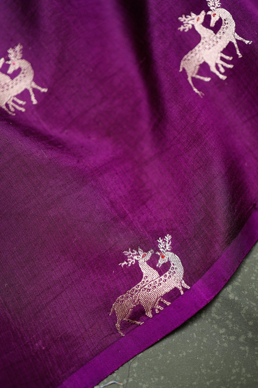 Handwoven Purple Banarasi Katan Soft Silk Saree