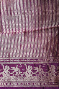 Handwoven Purple Banarasi Katan Soft Silk Saree