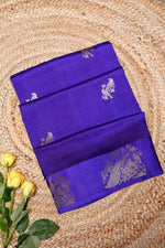 Handwoven Purple Banarasi Katan Soft Silk Saree