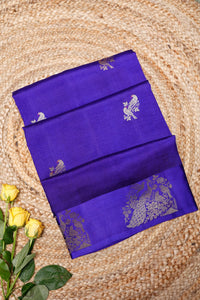 Handwoven Purple Banarasi Katan Soft Silk Saree