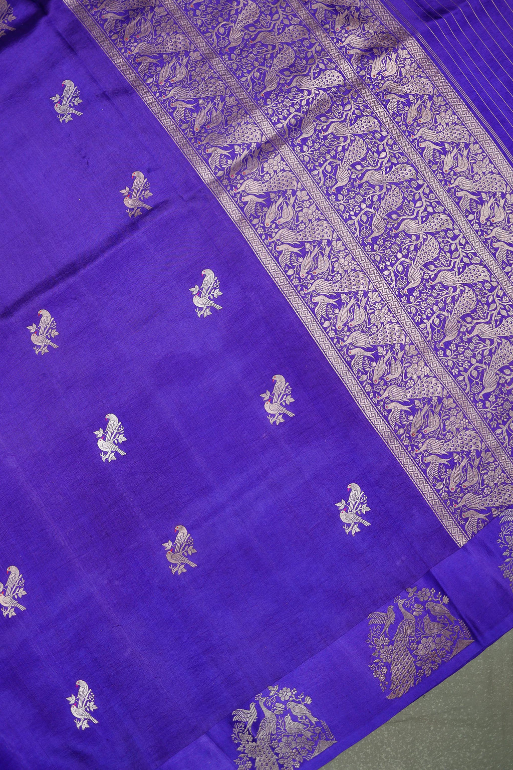 Handwoven Purple Banarasi Katan Soft Silk Saree