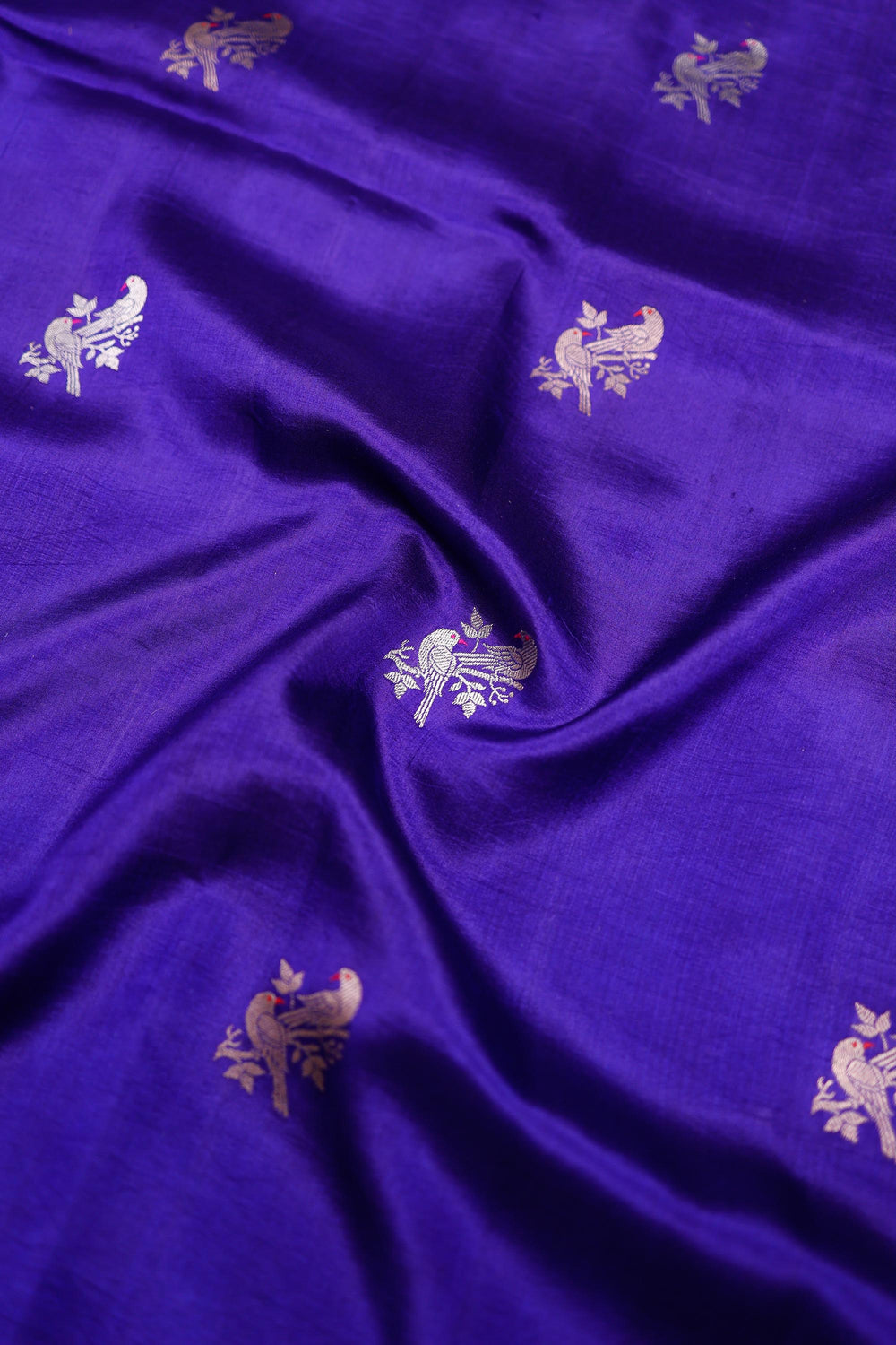 Handwoven Purple Banarasi Katan Soft Silk Saree