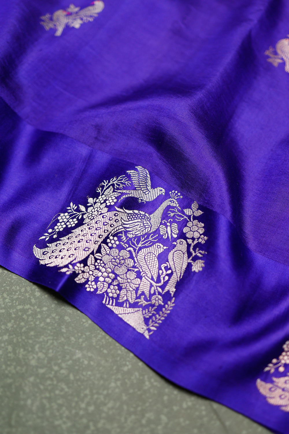 Handwoven Purple Banarasi Katan Soft Silk Saree