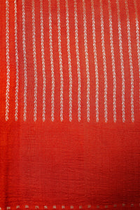 Handwoven Orange Banarasi Tussar Silk Saree