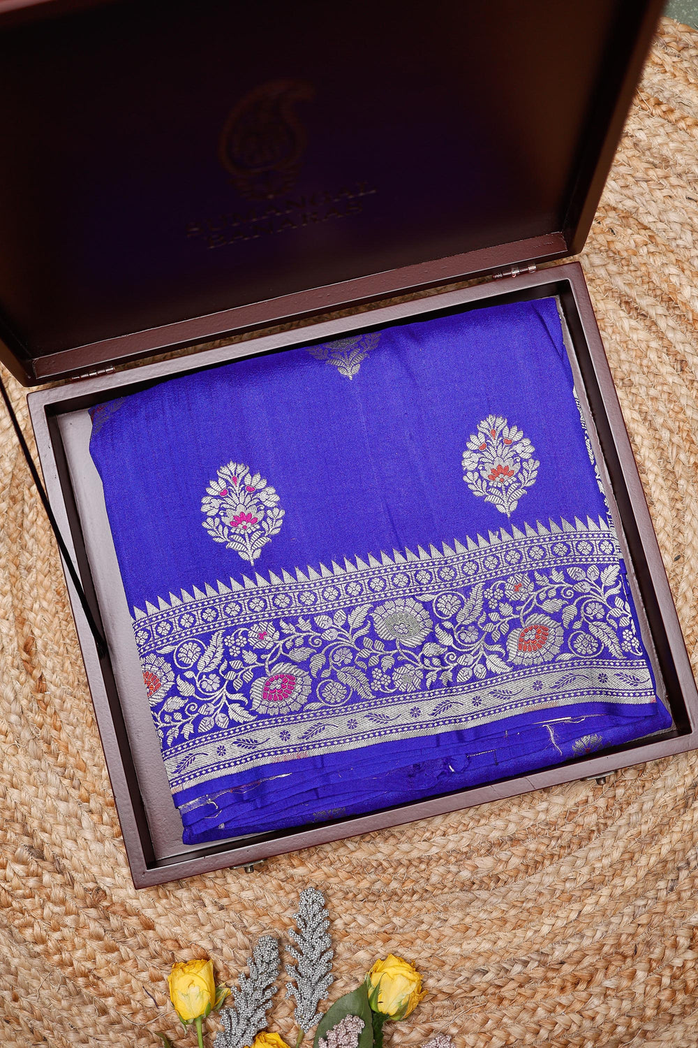 Handwoven Purple Banarasi Tussar Silk Saree
