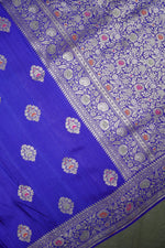 Handwoven Purple Banarasi Tussar Silk Saree
