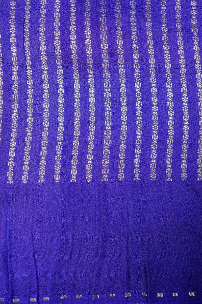 Handwoven Purple Banarasi Tussar Silk Saree