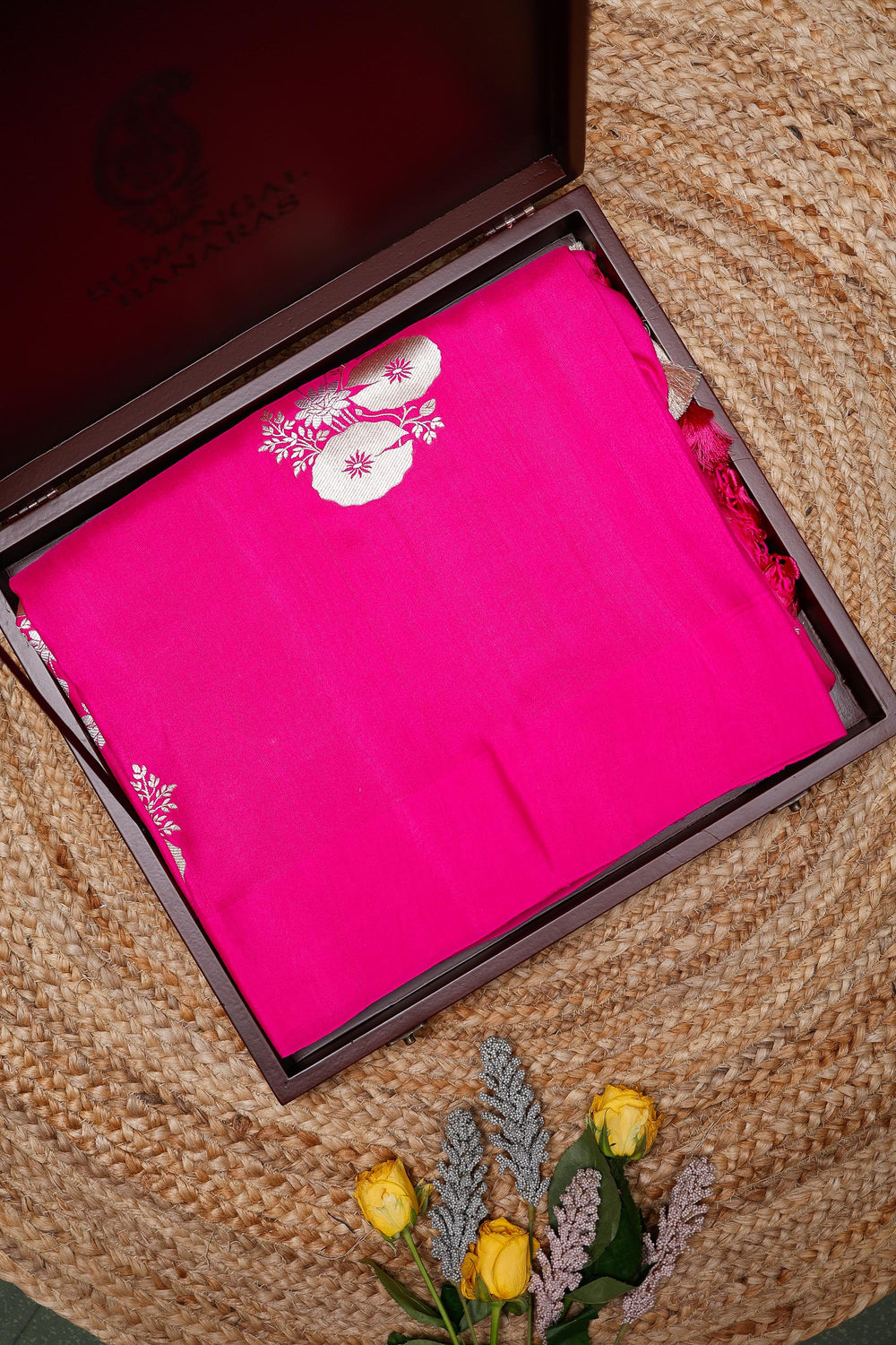 Handwoven Rani Pink Banarasi Katan Soft Silk Saree