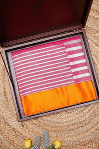 Handwoven Baby Pink Banarasi Moonga Silk Saree