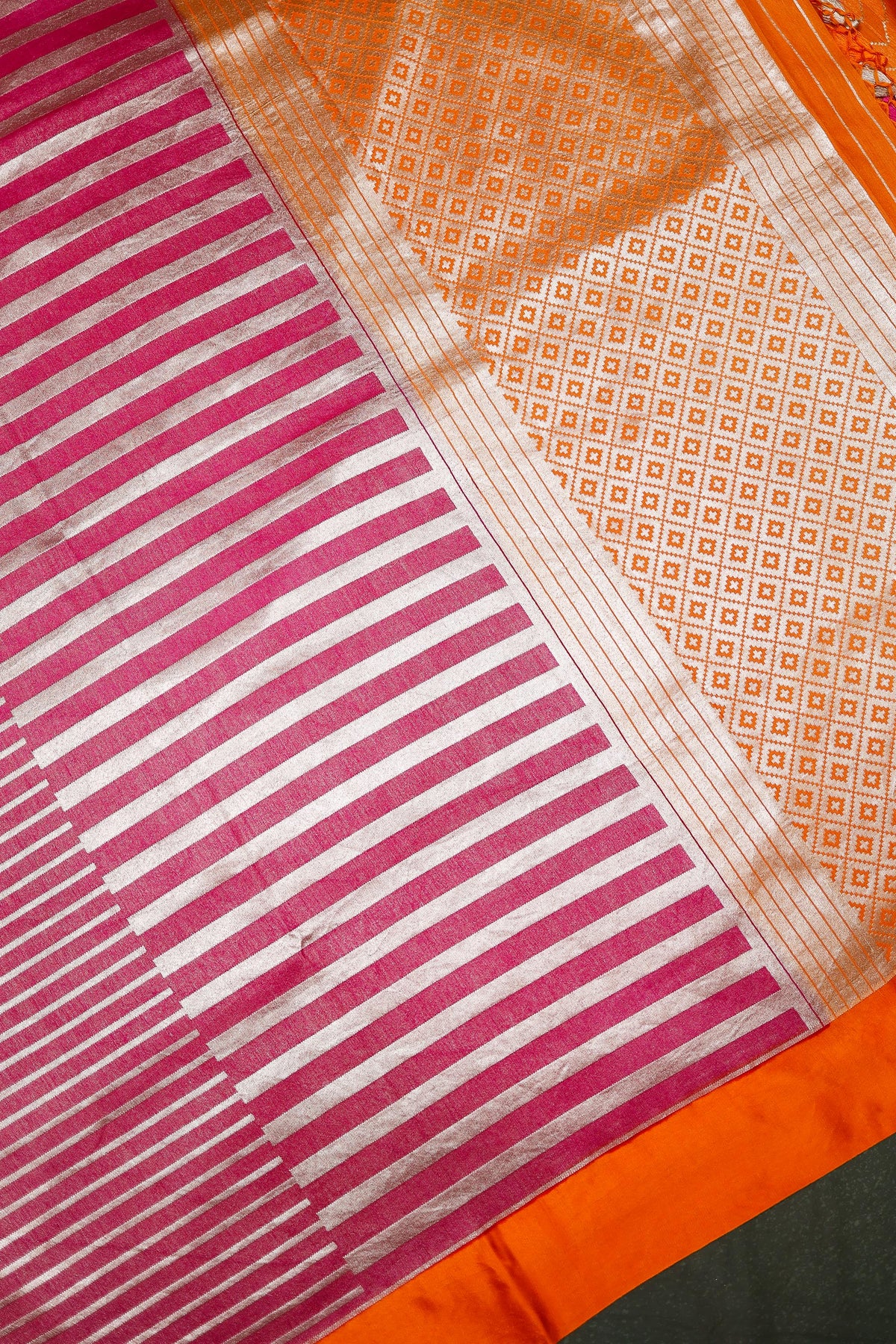 Handwoven Baby Pink Banarasi Moonga Silk Saree