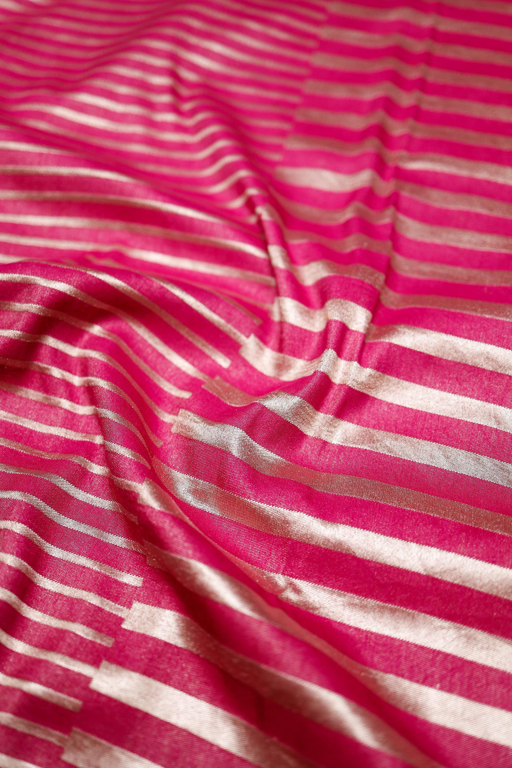 Handwoven Baby Pink Banarasi Moonga Silk Saree