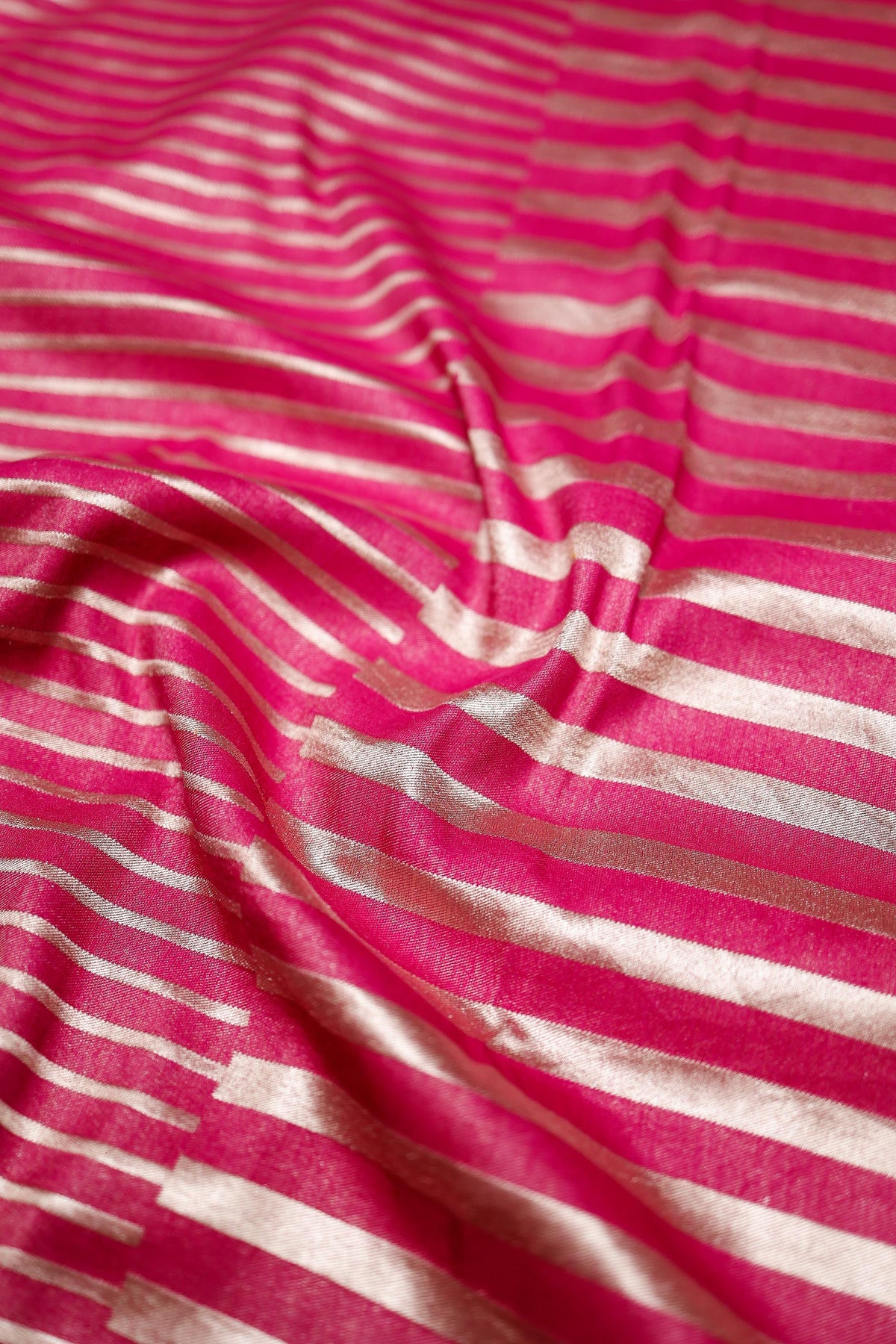 Handwoven Baby Pink Banarasi Moonga Silk Saree