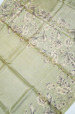 Handwoven Pastel Green Banarasi Munga Tussar Silk Saree