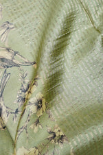 Handwoven Pastel Green Banarasi Munga Tussar Silk Saree