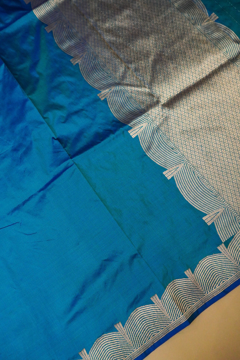 Handwoven Blue Banarasi Katan Silk Saree