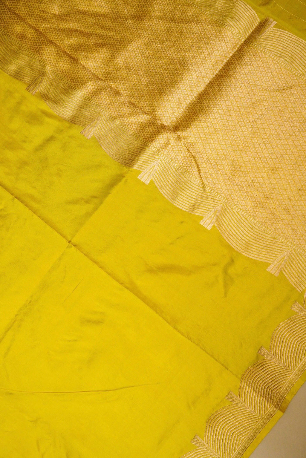 Handwoven Yellow Banarasi Katan Silk Saree