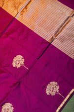 Handwoven Magenta Banarasi Katan Soft Silk Saree